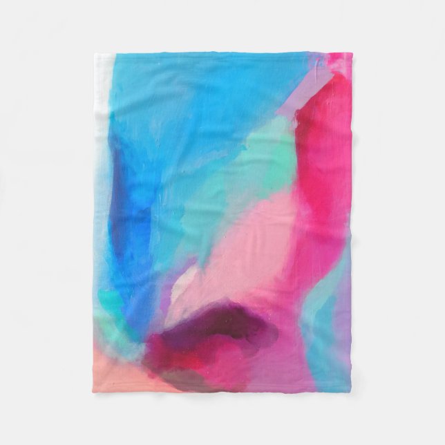 mehrfarbiges abstraktes Bild Fleecedecke (Vorderseite)