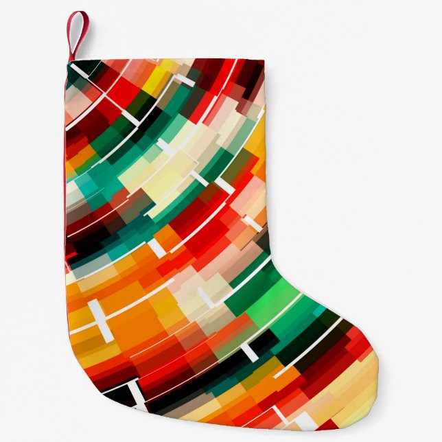 mehrfarbiges Abstraktes Muster Kleiner Weihnachtsstrumpf (Vorderseite)