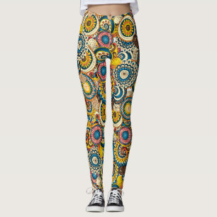 Mehrfarbiges Abstraktes Tentacle  Floral Künstler Leggings