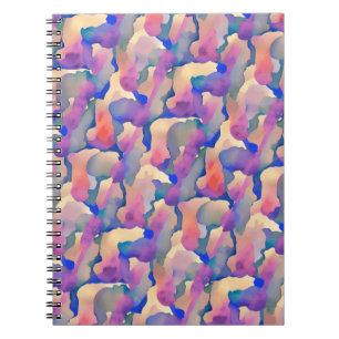 Mehrfarbiges Aquarellmuster - Notizbuch Notizblock
