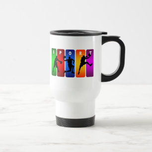 Mehrfarbiges Basketball-Emblem Reisebecher