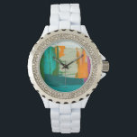 Mehrfarbiges Bild mit frei stehenden Ausdrücken Armbanduhr<br><div class="desc">Jennifer Goldberger hat dieses farbenfrohe Bild für freie Meinungsäußerung kreiert. Dicker Farbstrich verlasse Glocken von Farbe auf der Arbeit,  sodass es sich wie ein Schichtendruck anfühlt. Kaufe deine noch heute!</div>