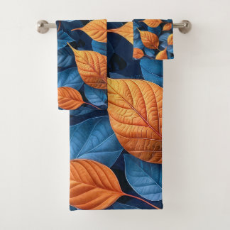 mehrfarbiges Blatt Badhandtuch Set