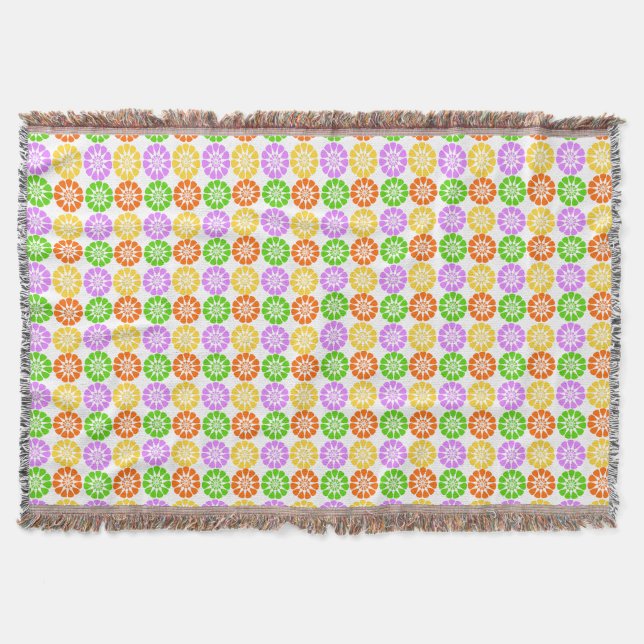 Mehrfarbiges Blumendesign Decke (Vorderseite)