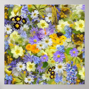 MEHRFARBIGES BLUMENHINTERGRUNDMUSTER POSTER