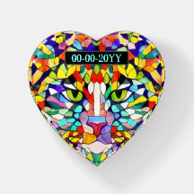 Mehrfarbiges Cat Mosaik mit Gedenkdatum