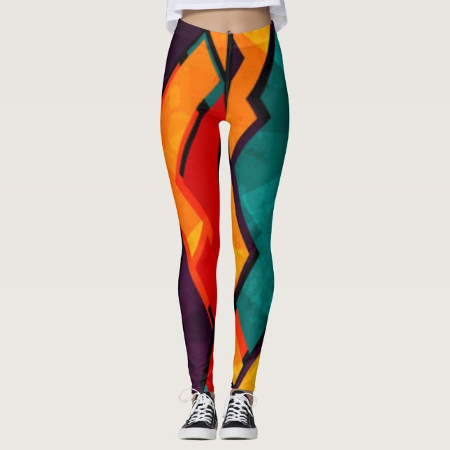 Mehrfarbiges Design für afrikanische Muster Leggings (Vorderseite)