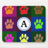 Mehrfarbiges Dog PW Druckmuster mit Monogramm
