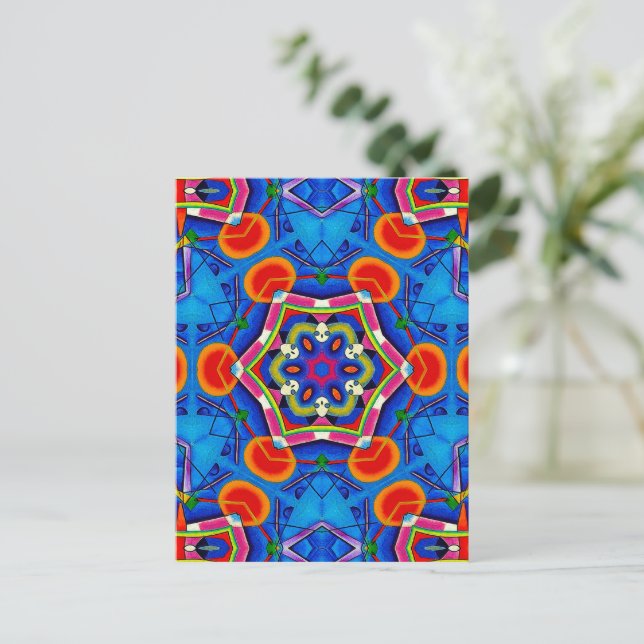 Mehrfarbiges Farböllackkaleidoskop Postkarte (Stehend Vorderseite)