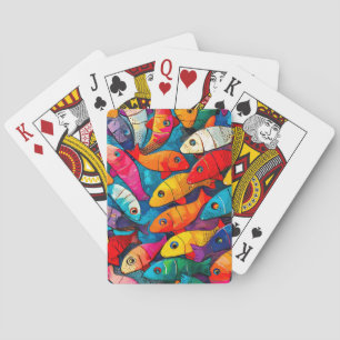 mehrfarbiges Fischmuster Spielkarten