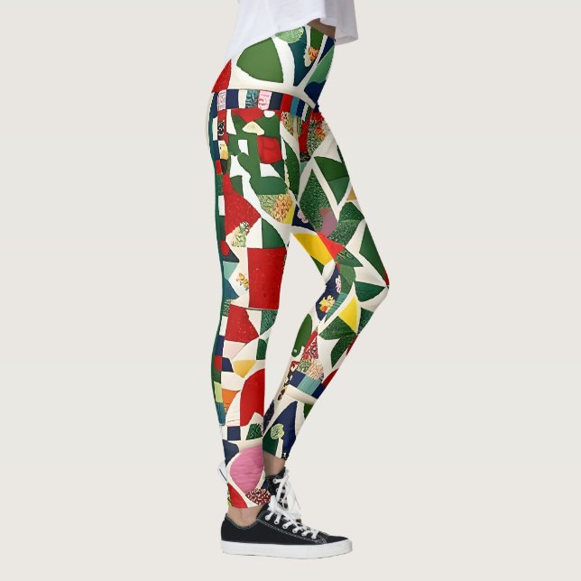 mehrfarbiges Folksmuster Leggings (Rechts)