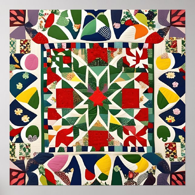 mehrfarbiges Folksmuster Poster (Vorne)