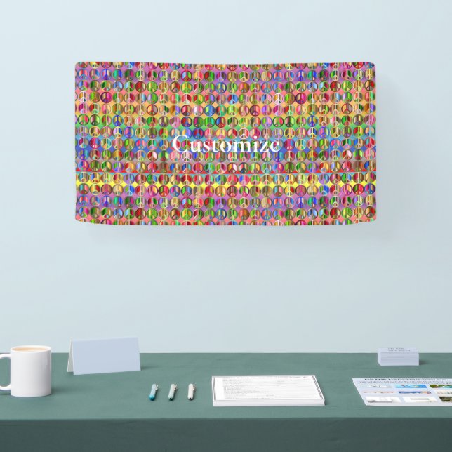 mehrfarbiges Friedenssymbolmuster Banner (Messe)