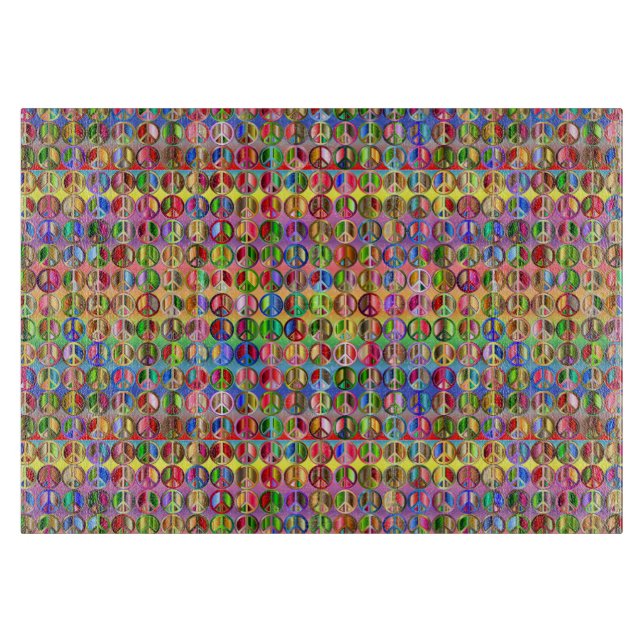 mehrfarbiges Friedenssymbolmuster Schneidebrett (Vorderseite)