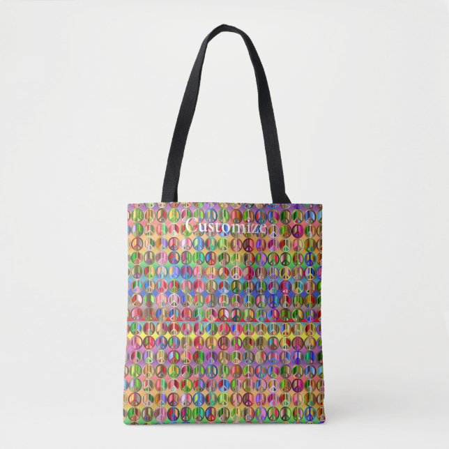 mehrfarbiges Friedenssymbolmuster Tasche (Vorderseite)