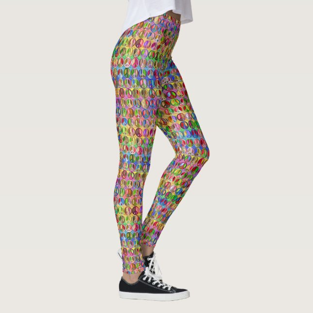 Mehrfarbiges Friedenszeichen - Leggings (Rechts)