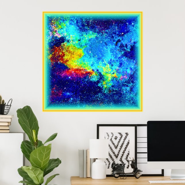 Mehrfarbiges Galaxiedesign. Jetzt kaufen Poster (Heimbüro)