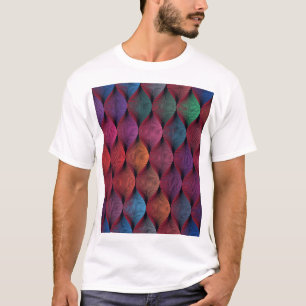 mehrfarbiges geometrisches Drucken T-Shirt