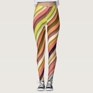 Mehrfarbiges geometrisches, einfaches Banddesign Leggings