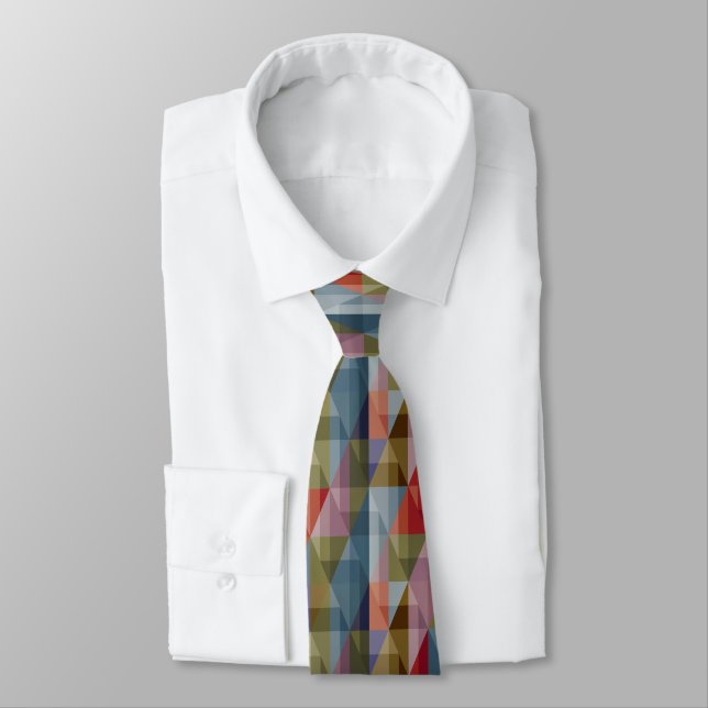 Mehrfarbiges geometrisches Neck Tie Krawatte (Gebunden)