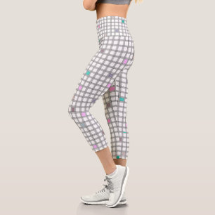 mehrfarbiges geometrisches Prüfmuster Capri Leggings