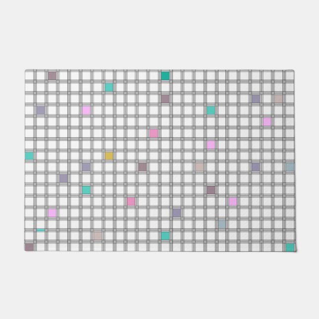 mehrfarbiges geometrisches Prüfmuster Fußmatte (Vorderseite)