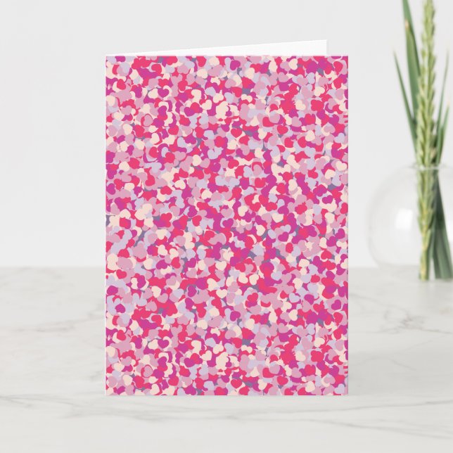 Mehrfarbiges Herz Confetti2 Feiertagskarte (Vorderseite)