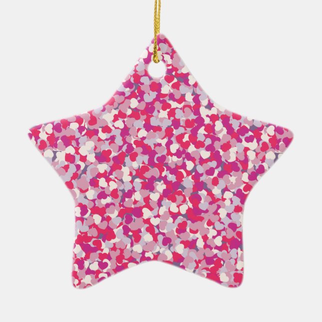 Mehrfarbiges Herz Confetti2 Keramik Ornament (Vorne)
