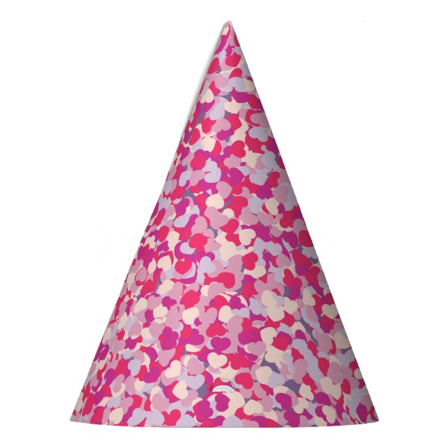Mehrfarbiges Herz Confetti2 Partyhütchen (Links)