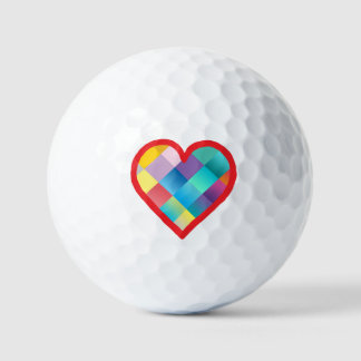 Mehrfarbiges Herzdesign Golfball