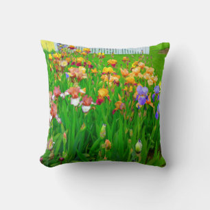 Mehrfarbiges Iris-Blume-Pflaster Kissen