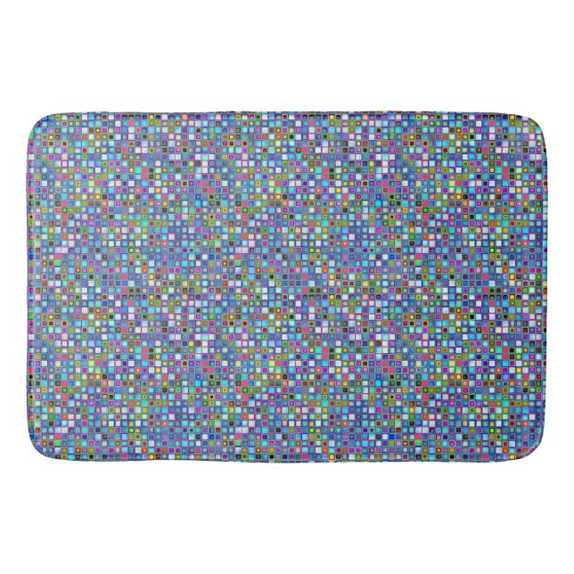 Mehrfarbiges "Kindergarten" Retro-Tiles-Muster Badematte (Vorderseite)