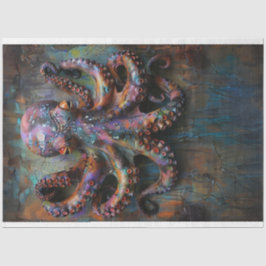 mehrfarbiges, lebendiges Oktopus-Dekoupage Seidenpapier
