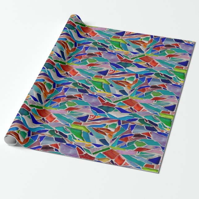 mehrfarbiges Mosaik Geschenkpapier (Ungerollt)