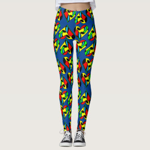 Mehrfarbiges Musiknoten-Herzmuster Leggings