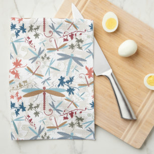 Mehrfarbiges Muster für Libellen Geschirrtuch