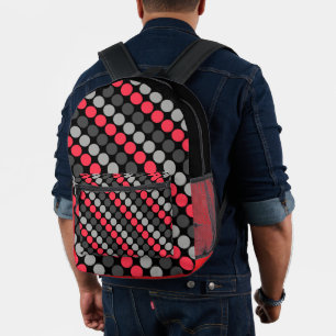 Mehrfarbiges Muster Retro Sixties Polka Dots Grau Bedruckter Rucksack