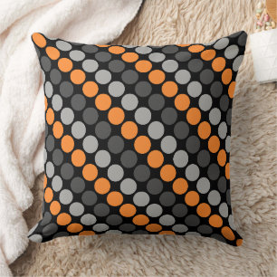 Mehrfarbiges Muster Retro Sixties Polka Dots Grau Kissen