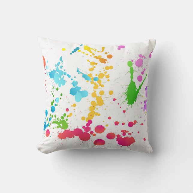 mehrfarbiges Paint plattiert Throw Kissen (Vorderseite)