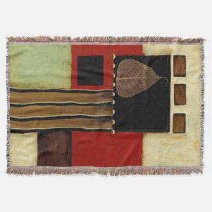 mehrfarbiges Paneelgemälde mit braunem Leaf Decke