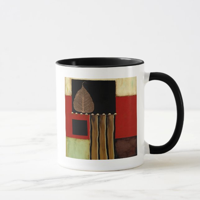 mehrfarbiges Paneelgemälde mit braunem Leaf Tasse (Rechts)