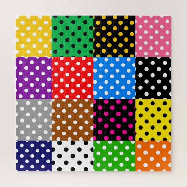 mehrfarbiges Patchwork Quilt Polka Dots (Vertikal)
