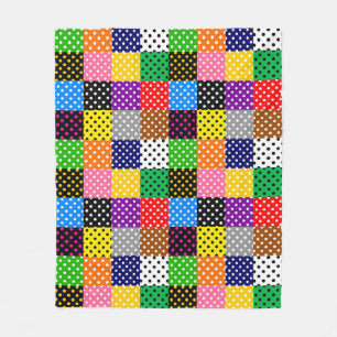 mehrfarbiges Patchwork Quilt Polka Dots Fleecedecke