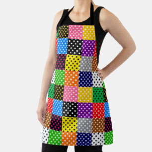 mehrfarbiges Patchwork Quilt Polka Dots Schürze