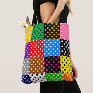 mehrfarbiges Patchwork Quilt Polka Dots Tasche