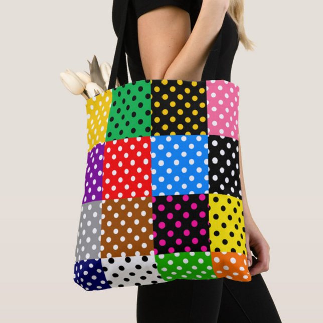 mehrfarbiges Patchwork Quilt Polka Dots Tasche (Von Creator hochgeladen)