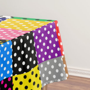 mehrfarbiges Patchwork Quilt Polka Dots Tischdecke