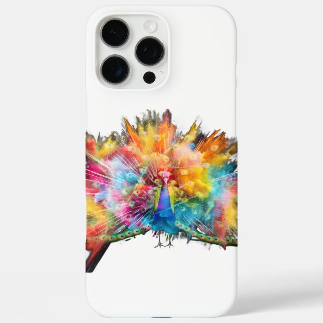 Mehrfarbiges Pfau-I-Telefongehäuse iPhone 16 Pro Max Hülle (Rückseite)