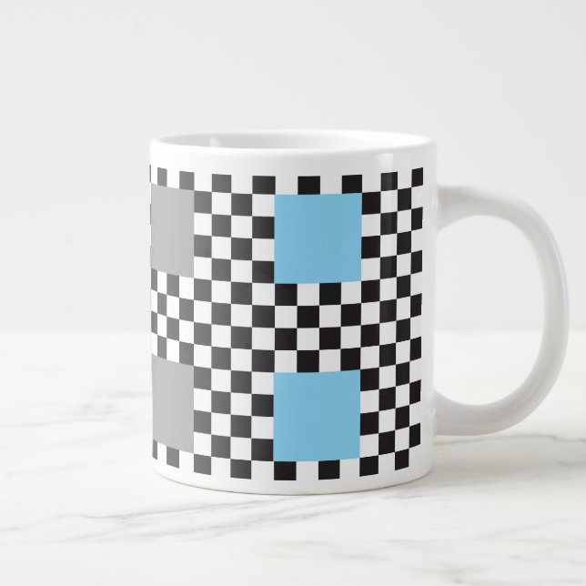 Mehrfarbiges Prüfmuster und große Quadrate Jumbo-Tasse (Rechts)