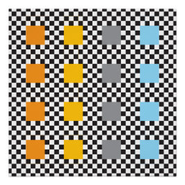 Mehrfarbiges Prüfmuster und große Quadrate Poster